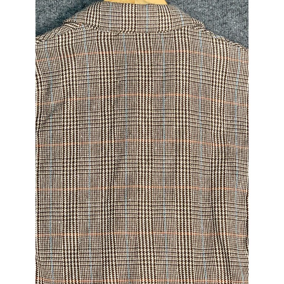Miou Muse Blazer Jacket Double Breasted Houndstooth Plaid Brown Womens Size XS - Picture 6 of 10
